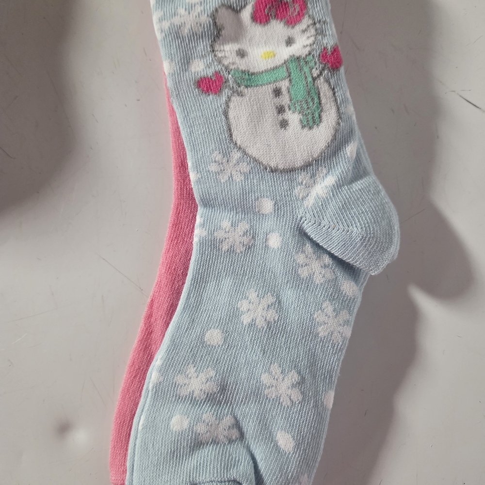 Kids Snowman Socks - Blue and Pink
